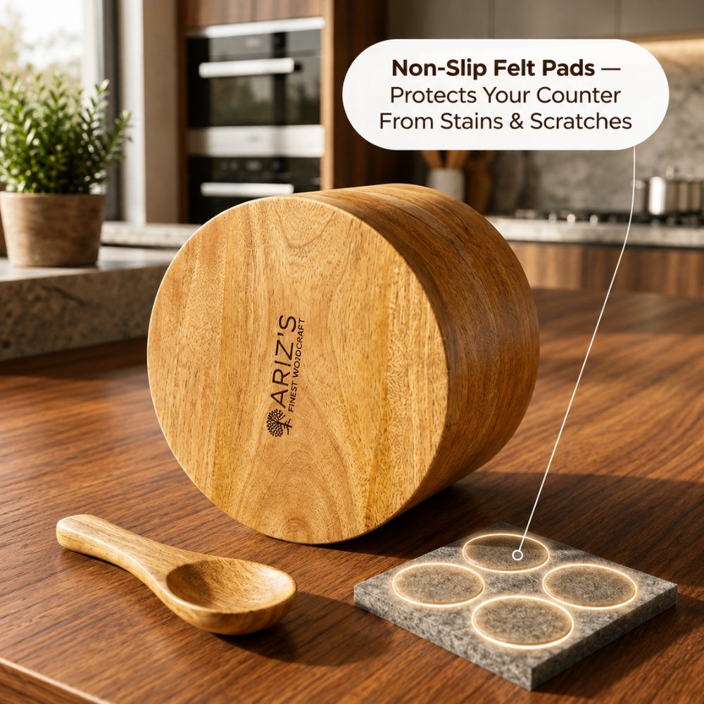 Premium Mango Wood Spice Cellar for Salt and Pepper (Natural Wood)