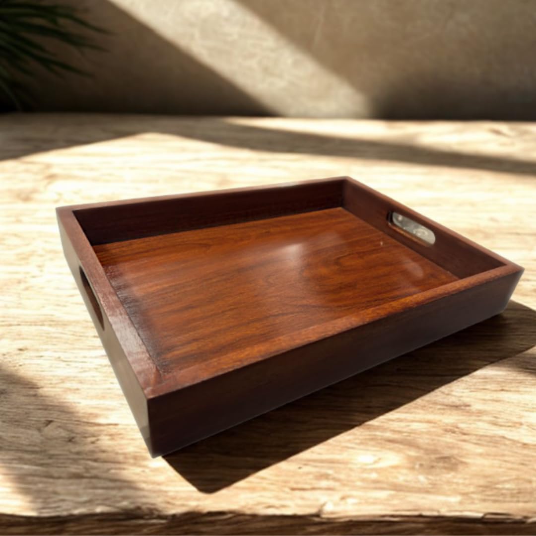 Premium Acacia Wood Serving Tray-14"L x 10" W x 2" H