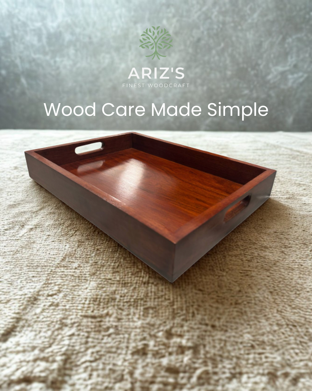 Premium Acacia Wood Serving Tray-14"L x 10" W x 2" H