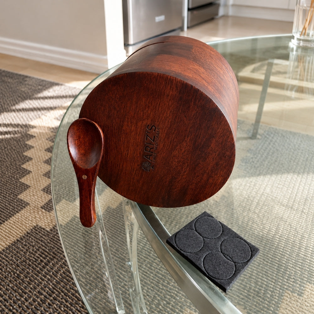 Premium Mango Wood Spice Cellar for Salt and Pepper (Matte Brown Finish)