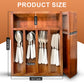 Premium Acacia Wooden Drawer Organizer & Cutlery Tray -5 Sections- Polished