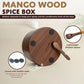 4 section-Premium Mango Wooden Spice Box with Spoon-Brown Lacquer Finish