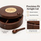 4 section-Premium Mango Wooden Spice Box with Spoon-Brown Lacquer Finish