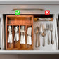 Premium Acacia Wooden Drawer Organizer & Cutlery Tray -5 Sections- Polished